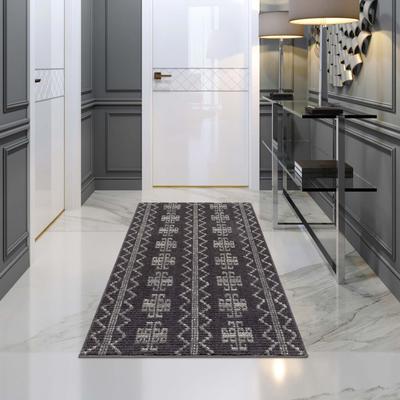 Teppich CARPET CITY "April 0608", grau, B:80cm H:10mm L:150cm, Polyester, Teppiche, Läufer, weich durch Microfaser, Boho Ethno Look, Wohnzimmer Image