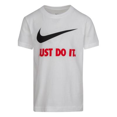 T-Shirt NIKE SPORTSWEAR, Kinder, Gr. 122 (7), whi(rot), Jersey, Obermaterial: 100% Baumwolle, bedruckt, sportlich, Rundhals, Kurzarm, Shirts, für Kinder Image