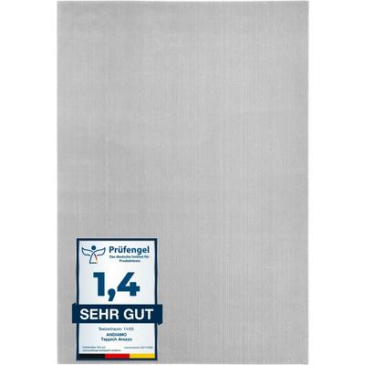 Teppich ANDIAMO "Arezzo", grau, B:60cm H:16mm L:110cm, Polyester, Teppiche, Uni Farben, weicher Flor, waschbar, ideal im Wohnzimmer & Schlafzimmer Image