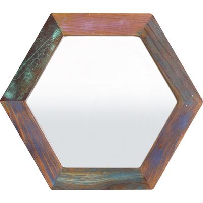 Spiegel SIT "Fiume", bunt (bt), B:30cm H:30cm T:3cm, Massivholz, Spiegel Image