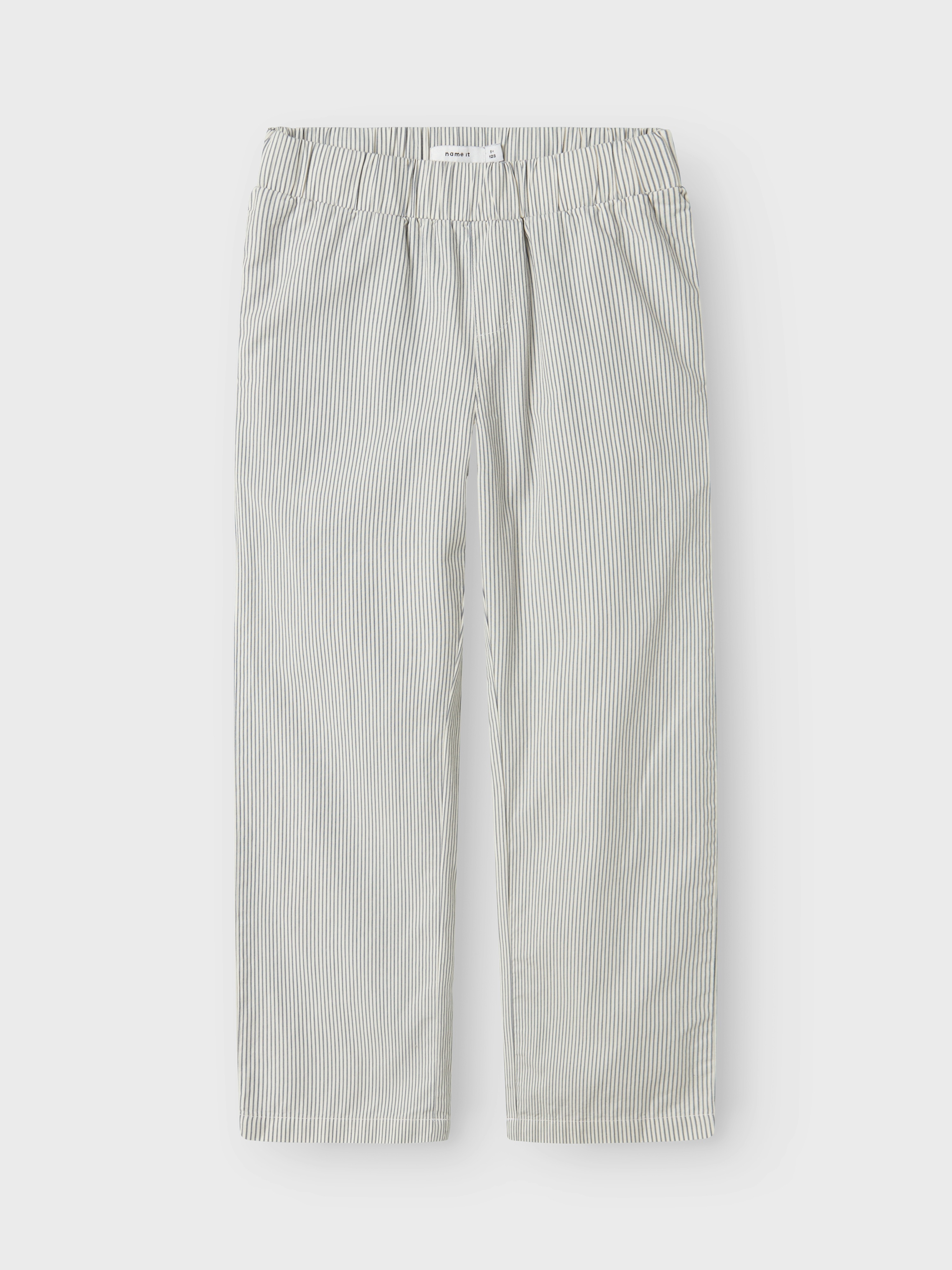 Schlupfhose NAME IT "NKNJELA für Mädchen und Jungen mit weitem Bein und Gummizug", Baby, Gr. 122, N-Gr, blau (china blau), Web, Obermaterial: 100% Baumwolle, gestreift, Casual, relaxed fit knöchellang, Hosen, gestreift, casual, relaxed fit,... Image