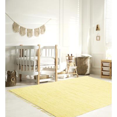 Kinderteppich MY HOME "Insa Fleckerl", gelb, B:60cm H:5mm L:120cm, Baumwolle, Teppiche, Uni Farben, pastell, handgewebt, pflegeleicht, waschbar, Kinderzimmer Image