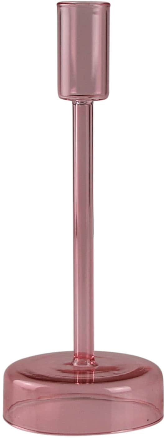 Kerzenständer AM DESIGN "aus roséfarbenem Glas", rosa (rosé), B:8cm H:20cm, Glas, Kerzenhalter, stilvolle Ergänzung für romantische Dekorationen Image