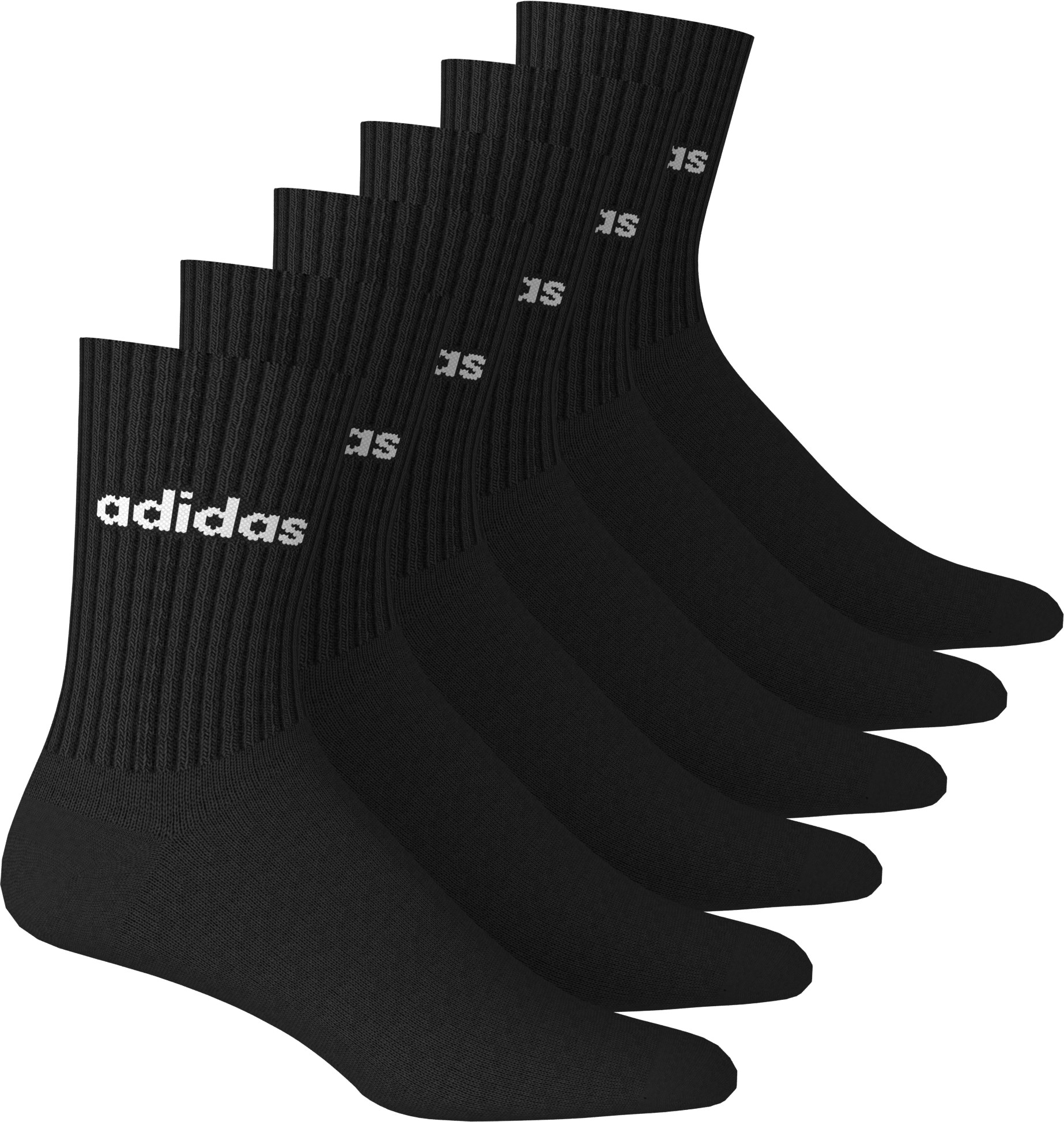 Funktionssocken ADIDAS PERFORMANCE "C LIN CREW 6P", Herren, Gr. M (40/42), schwarz-weiß (schwarz, weiß), Obermaterial: 100% Polyamid, Socken