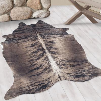 Teppich AYYILDIZ TEPPICHE "ETOSHA 4115", braun, B:100cm H:6mm L:135cm, Polyester, Teppiche, Pflegeleicht / Moderner Fell Look Image