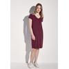 Jerseykleid STREET ONE, Damen, Gr. 36, EURO-Größen, rot (schwarz cherry rot), Jersey, 95% Viskose, 5% Elasthan, unifarben, casual, gerade knielang, V-Ausschnitt, Kurzarm Bündchen, Kleider, knielang