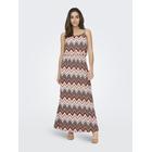 Maxikleid ONLY "ONLWINNER S/L MAXI DRESS NOOS PTM", Damen, Gr. 34 (XS), N-Gr, bunt (cloud dancer aop:arabian zigzag), Jersey, Obermaterial: 97% Polyester, 3% Elasthan, bedruckt, gemustert, modisch, regular fit knöchellang, Rundhals, ohne Ärmel,...