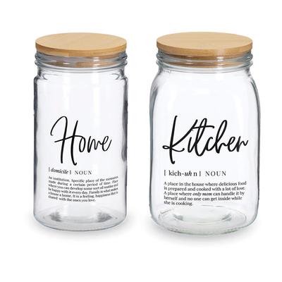Vorratsglas ZELLER PRESENT "HOME & KITCHEN", braun (transparent, bambus), Glas, Bambus, Lebensmittelaufbewahrungsbehälter, luftdicht verschließbar