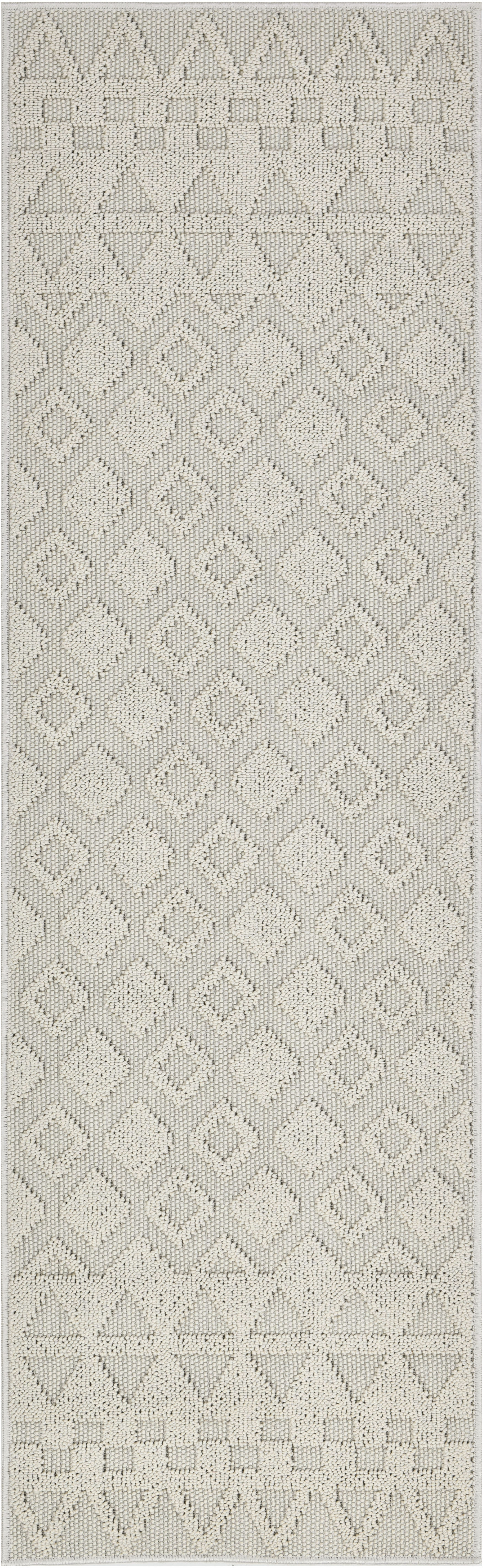 Läufer MY HOME "Juliane Outdoor" Gr. 12, beige (sand), B:80cm H:12mm L:250cm, Kunstfaser, Teppiche, Hoch-Tief-Struktur, Boho, Outdoor geeignet Image