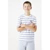 T-Shirt GARCIA, Jungen, Gr. 152/158, weiß (sanftes weiß), Jersey, Obermaterial: 100% Baumwolle, gestreift, casual, regular fit taillenbedeckt, Rundhals, Kurzarm gerader Abschluss, Shirts, mit Logo Stickerei for BOYS