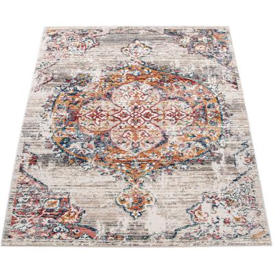 Teppich PACO HOME "Herbete 733", beige, B:60cm H:8mm L:100cm, Polypropylen, Polyester, Teppiche, Kurzflor, Orient-Optik, Vintage Design Image