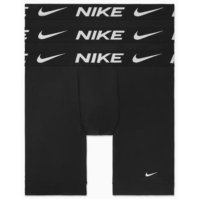 Boxer NIKE UNDERWEAR "BOXER BRIEF LONG 3PK", Herren, Gr. XXL, schwarz, Jersey, Obermaterial: 92% Polyester, 8% Elasthan, unifarben, kontrastfarbene Details, körpernah, Unterhosen, mit Elastikbund mit Nike Logo-Schriftzug Image