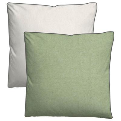 Kissenbezug BIBERNA "Hermal Flanell mit Reißverschluss, Melange-Optik, Wendekissenbezug", grün (pistaziengrün), B:40cm L:40cm, Flanell, Obermaterial: 100% Baumwolle, Kissenbezüge, Feinflanell, Made in Germany zertifiziert, kuschelig weich, mit Paspel Image