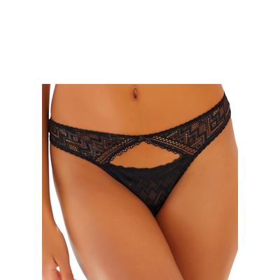 Bikinislip S.OLIVER, Damen, Gr. 36/38, schwarz, Microtouch, Obermaterial: 82% Polyamid, 18% Elasthan, figurbetont, Unterhosen, aus graphischer Spitze mit modischem Cupt-Out Image