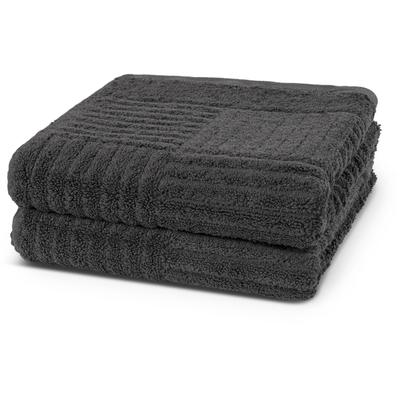 Handtuch ROSS "CARRE", grau (anthrazit), B:50cm L:100cm, Frottier, Frottier, Handtücher (Packung), 100% Baumwolle Image
