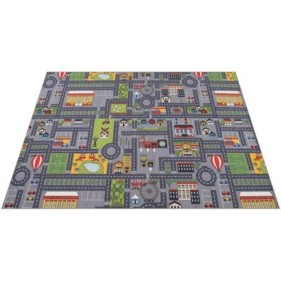 Kinderteppich PACO HOME "Bino 577", grau, B:80cm H:5mm L:150cm, Polyester, Teppiche, Straßen-Spiel-Teppich, Kinderzimmer Image