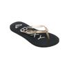 Sandale ROXY "Viva Sparkle", Gr. 36, schwarz (schwarz, m gold), Obermaterial: 98% Synthetikmaterial, 2% Metall / Futter: 100% Synthetikmaterial / Außensohle: 100% Moosgummi, Schuhe