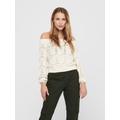 Strickpullover ONLY "ONLVILDA LIFE L/S PULLOVER KNT NCA", Damen, Gr. M (38), eggnog detail:with melange, Strick, Obermaterial: 75% Baumwolle, 25% Polyester, meliert, modisch, Rundhals, Langarm, Pullover