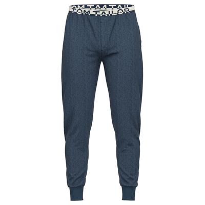 Pyjamahose TOM TAILOR "Brügge", Herren, Gr. 102, N-Gr, blau, Single Jersey, Obermaterial: 60% Baumwolle, 40% Polyester, casual, bequem lang, Hosen, mit seitlichen Taschen und Logo-Bund Image