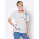 Kurzarmshirt CLASSIC BASICS "Kurzarm-Shirt", Damen, Gr. 40, pink (weiß, pink), 100% Baumwolle, geblümt, gemustert, mehrfarbig, Rundhals, Kurzarm, Shirts