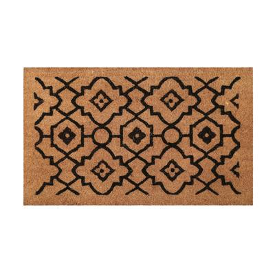 Fußmatte WECON HOME "Posh Palace", beige (natur,schwarz), B:60cm H:18mm L:90cm, Kokos, Teppiche, rutschfest, robust, innen, Außenbereiche überdacht, schwer Image