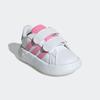 Klettschuh ADIDAS SPORTSWEAR "GRAND COURT 2.0 KIDS", Gr. 26, weiß (cloud weiß, bliss pink, core schwarz), Synthetik, sportlich, Schuhe, Design auf den Spuren des adidas Superstar, für Kinder
