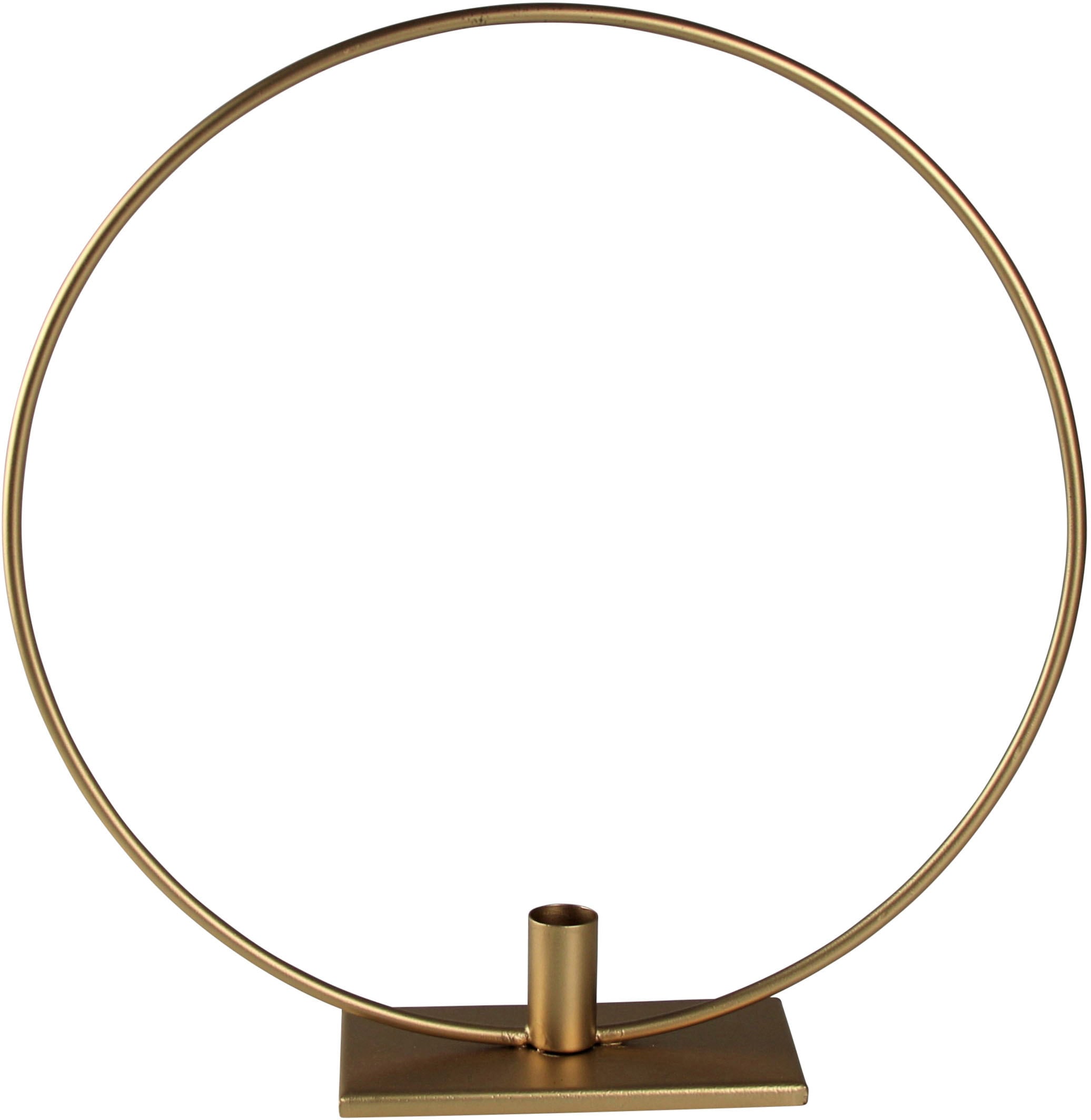 Kerzenhalter AM DESIGN "Kerzenständer Ring", gold (goldfarben), H:39cm Ø:38cm, Metall, Kerzenhalter, Stabkerzenhalter aus Metall, Höhe ca. 39 cm Image
