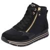 Sneaker REMONTE, Damen, Gr. 44, schwarz, Textil, Lederimitat, sportlich, Schuhe Sneaker, mit praktischem Wechselfußbett, Freizeitschuh, Halbschuh, Schnürschuh