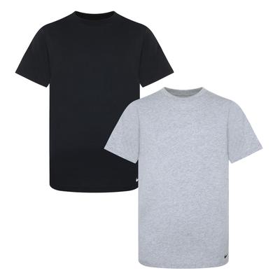 T-Shirt NIKE SPORTSWEAR "für Kinder", Kinder, Gr. 116/122 (128), grau (grau, schwarz), Obermaterial: 60% Baumwolle, 40% Polyester, bestickt, Rundhals, Kurzarm, Shirts, für Kinder Image