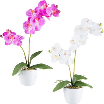 Kunstorchidee CREATIV GREEN "Orchidee Phalaenopsis", weiß, H:57cm, Kunststoff, Kunstpflanzen, mit real-touch-Blüten