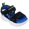 Sandale SKECHERS "RAZOR SPLASH", Kinder, Gr. 23, schwarz (schwarz, blau), Lederimitat, kontrastfarbene Details, sportlich, Schuhe, Sandale mit Klettverschluss, waschbar, Größenschablone zum Download