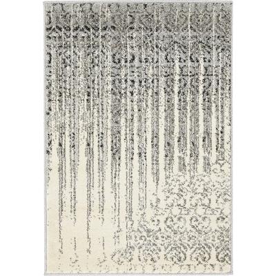 Teppich "Good Times, LAGERRÄUMUNG", grau (grau, elfenbeinfarben), B:66cm H:13mm L:91cm, Polypropylen (PP), MYFLAIR MÖBEL & ACCESSOIRES, Teppiche, Kurzflor, gewebt, Ornamente, Vintage-Optik Image