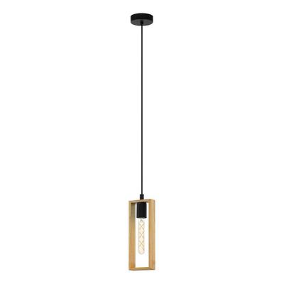 EGLO Hängeleuchte "LITTLETON", schwarz (schwarz braun), B:10,00cm H:110,00cm L:11,00cm Ø:0,00cm, Lampen, Vintage Pendelleuchte, Schwarz, braun, Fassung E27, FSC zertifiziert Image