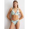 Triangel-Bikini-Top MARC O'POLO "Multi Floral", Damen, Gr. XL, N-Gr, floral print, Polyamid, Elasthan, geblümt, casual, Bikini-Oberteile, Neckholder zum Binden, herausnehmbare Polster