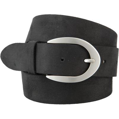 Ledergürtel BERND GÖTZ, Damen, Gr. 80, schwarz, Rindsleder, unifarben, casual,modisch, Gürtel, mit silberfarbener Schließe Image