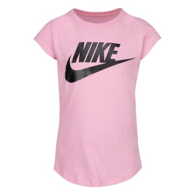T-Shirt NIKE SPORTSWEAR "NIKE FUTURA SHORT SLEEVE TEE - für Kinder", Kinder, Gr. 6 (116), rosa, Obermaterial: 100% Baumwolle, sportlich, Rundhals, Kurzarm, Shirts, für Kinder Image