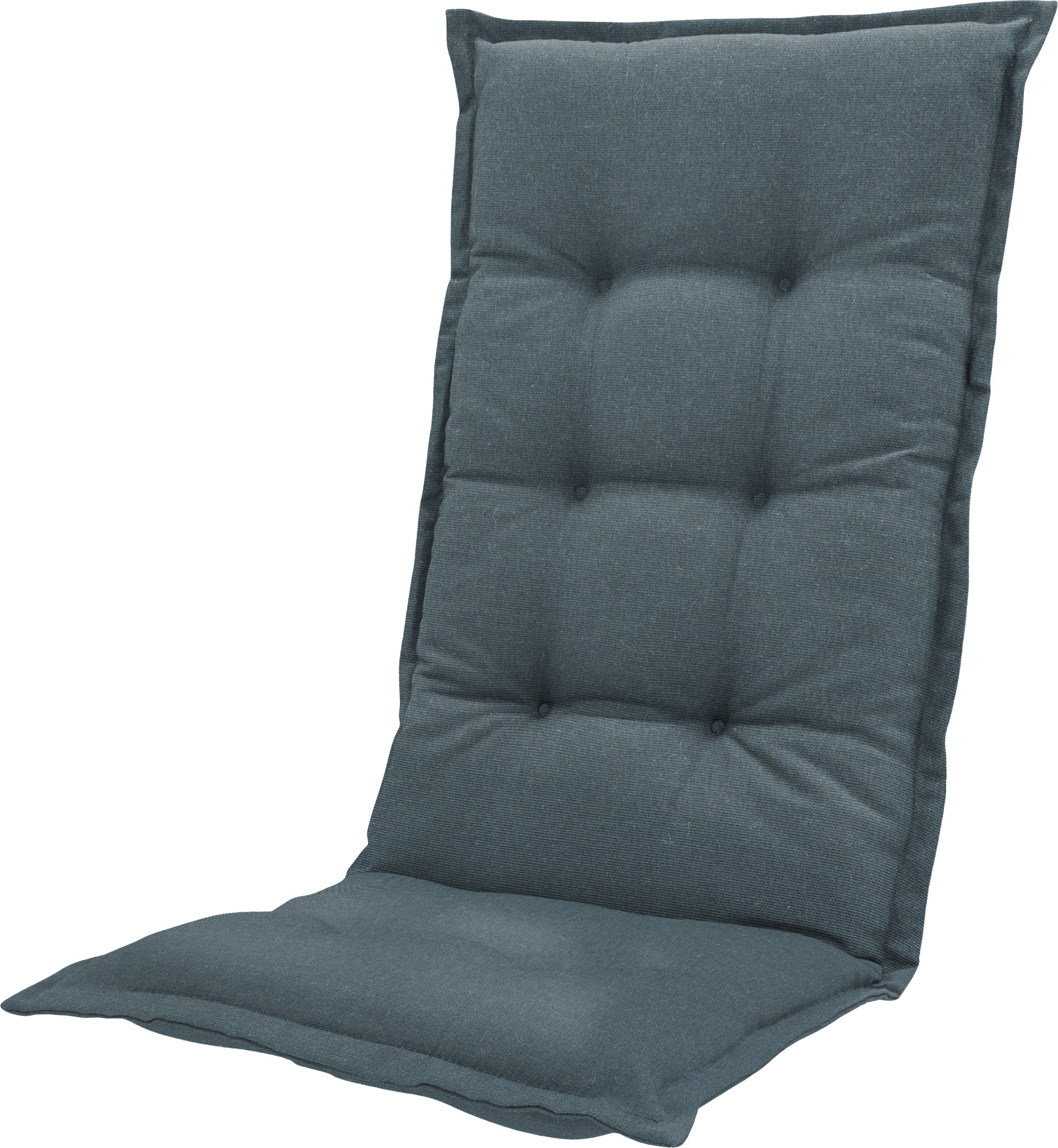 Sitzauflage BEST, grau (grau, blau), B:120cm H:7cm T:50cm, Baumwolle, Polyester, Polsterauflagen, für Stühle mit hoher Rückenlehne