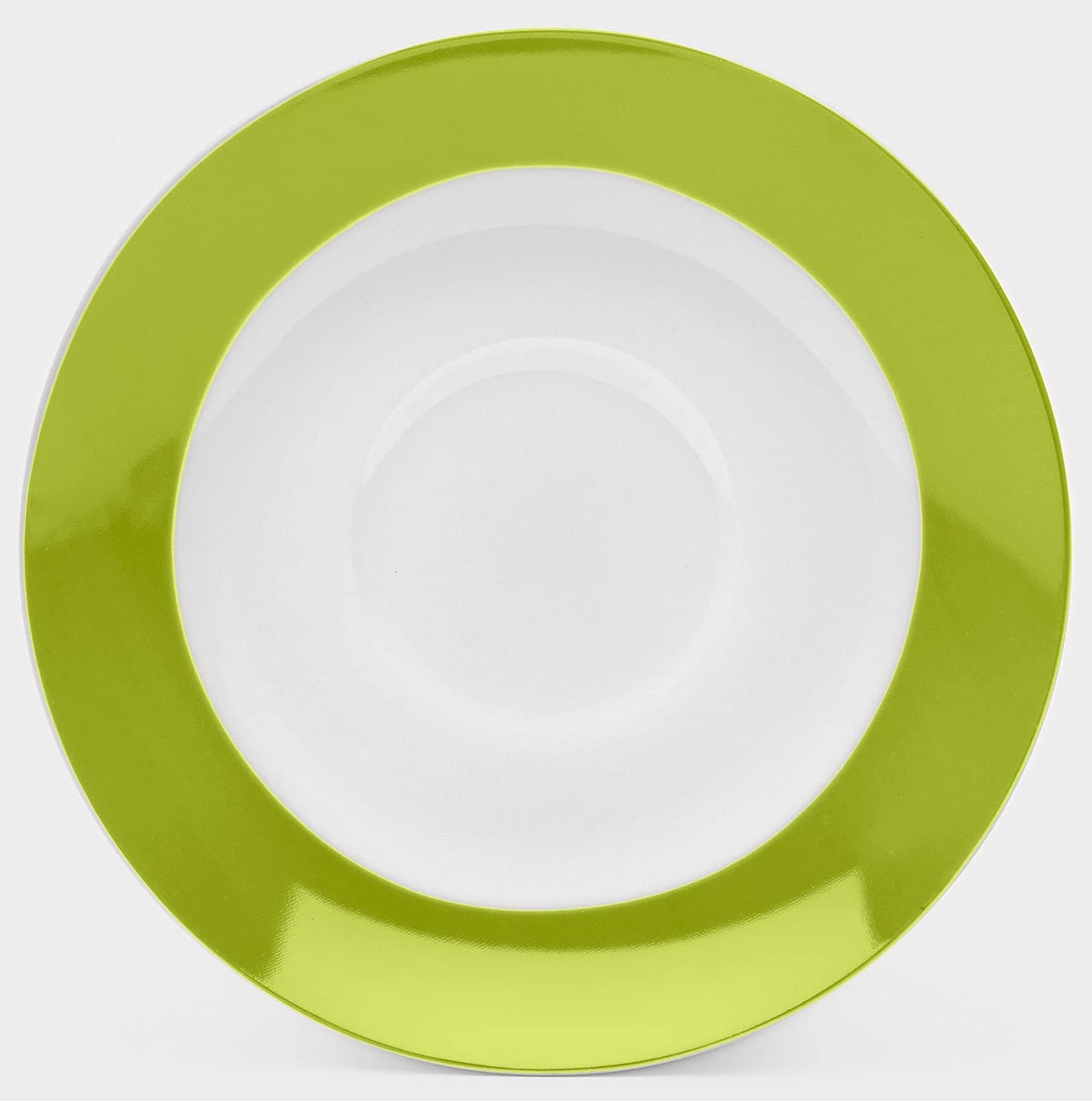 Untertasse VAN WELL "Vario", grün (grün, weiß), B:15,5cm H:6,5cm T:15,5cm Ø:14,5cm, Porzellan, Speiseteller, Porzellan, spülmaschinen- und mikrowellengeeignet, Ø 14,5 cm