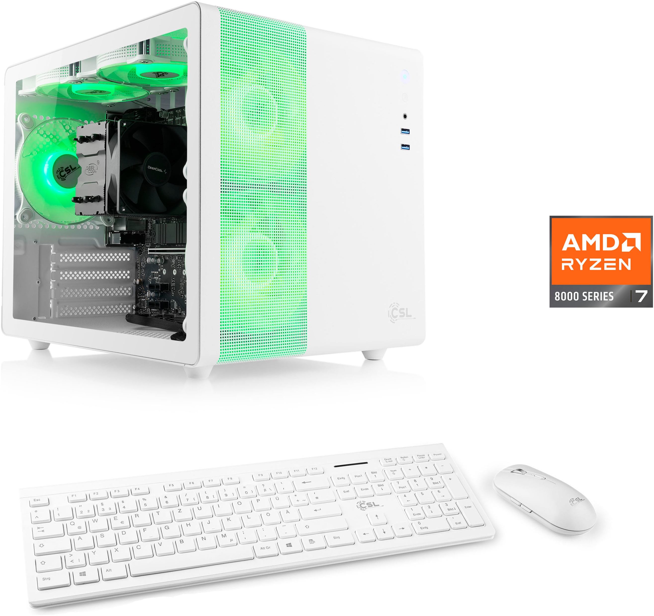 CSL PC "Cube V24227", weiß, Microsoft Windows 11 Home (64 Bit), 16 GB RAM 500 GB SSD, Desktop-PCs, PC Image