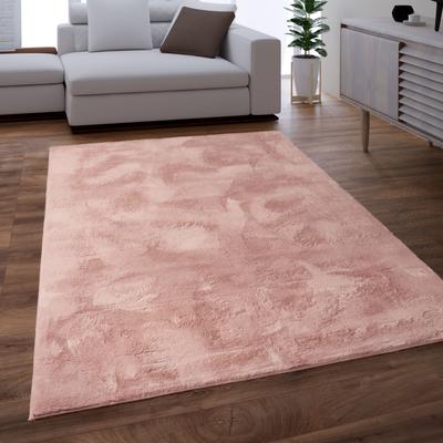 Fellteppich PACO HOME "Kunstfell Soft 380", pink, B:60cm H:14mm L:90cm, Polyester, Teppiche, Fellteppich, Langflor, Kuschelteppich - besonders weich, Uni-Farben Image