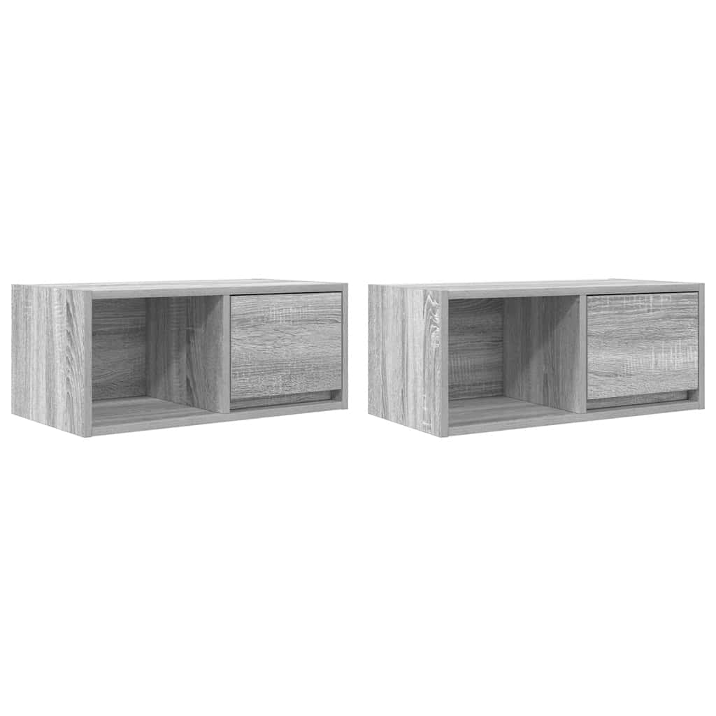 vidaXL TV-Schränke 2 Stk. Grau Sonoma 60x31x25,5 cm Holzwerkstoff Image