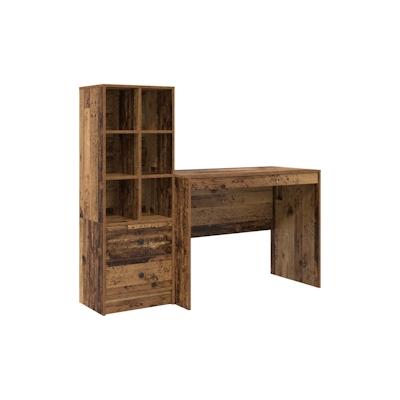 vidaXL Schreibtisch mit Stauraum Alte Holzoptik Holzwerkstoff Image