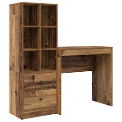 vidaXL Schreibtisch mit Stauraum Altholz Holzwerkstoff Image