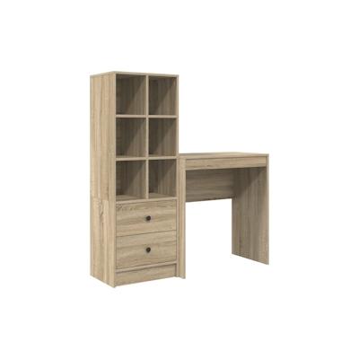 vidaXL Schreibtisch mit Stauraum Sonoma Eiche Spanplatte Image
