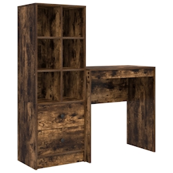 vidaXL Schreibtisch mit Stauraum Geräucherte Eiche Holzwerkstoff Image