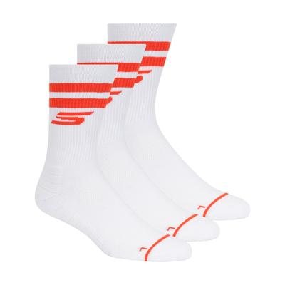 Skechers Men's 3 Pack Performance Pickleball Crew Socks | Size Large | Orange | Polyester