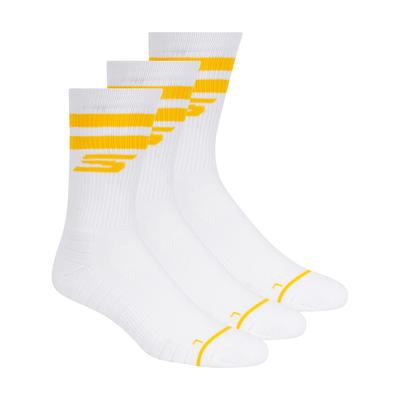 Skechers Men's 3 Pack Performance Pickleball Crew Socks | Size Large | Yellow | Polyester