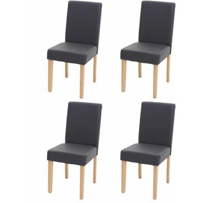 4er-Set Esszimmerstuhl Stuhl Küchenstuhl Littau MVG-zertifiziert Kunstleder, grau matt, helle Beine Image
