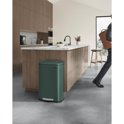 TEMU Kitchen Trash Can, 50 , Waste Bin, Step Bin, With Lid, , Foot Pedal, Steel, Inner Bucket Image