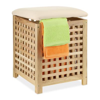 TEMU Laundry Basket With Seat Walnut Image
